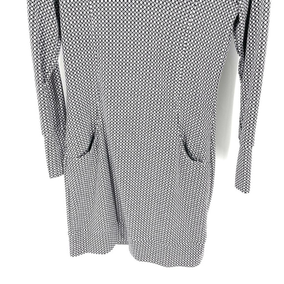 MERRELL Black/White Cowl Neck Long Sleeve Active Athleisure Dress - Picture 4 of 7
